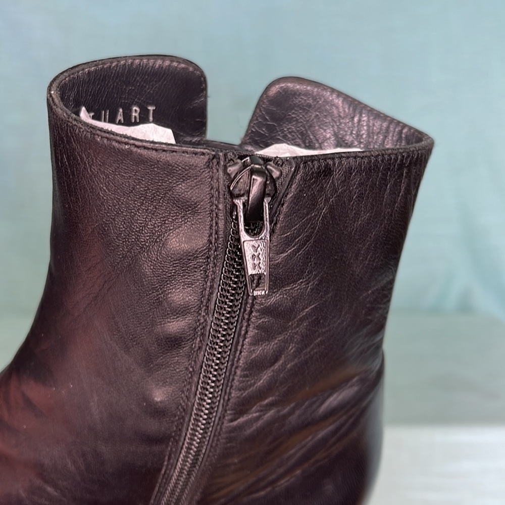 Stuart Weitzman | Heeled Booties | Leather | Size 6.5 | Very Good Condition - Picture 9 of 13